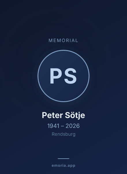 Memorial portrait of Peter Sötje