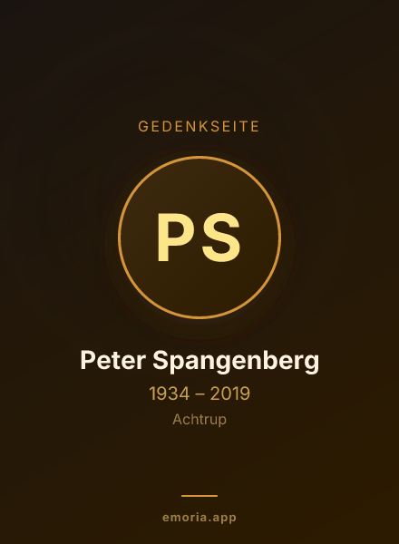 Gedenkportrait von Peter Spangenberg