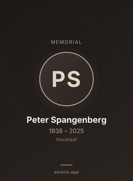 Memorial portrait of Peter Spangenberg