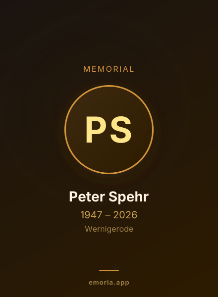 Memorial portrait of Peter Spehr