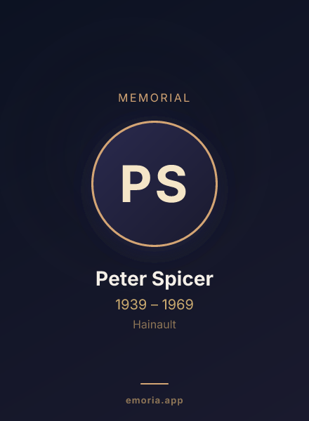 Memorial portrait of Peter Spicer