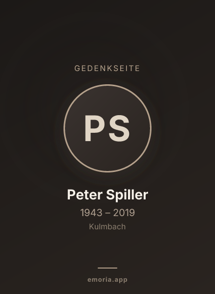 Gedenkportrait von Peter Spiller