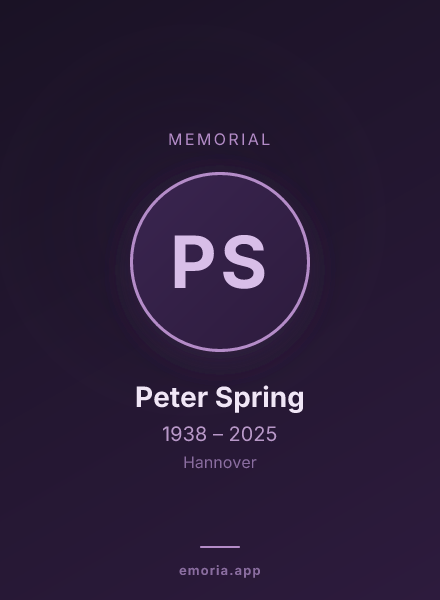 Memorial portrait of Peter Spring