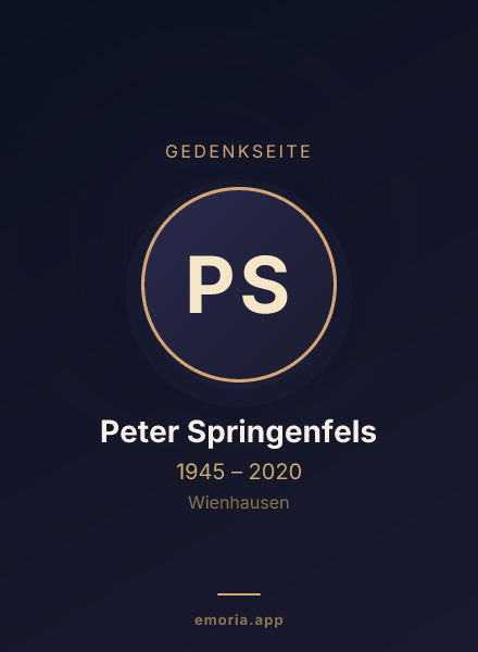 Gedenkportrait von Peter Springenfels