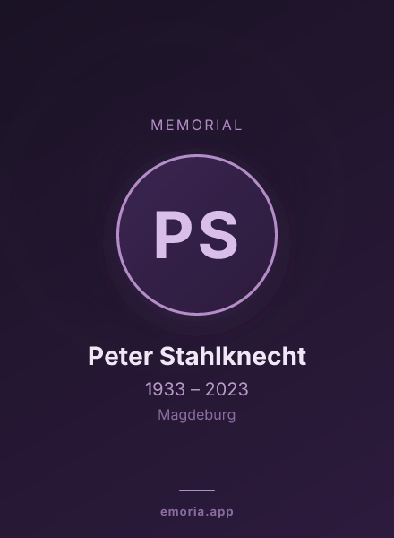 Memorial portrait of Peter Stahlknecht