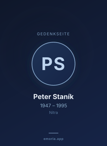 Gedenkportrait von Peter Staník