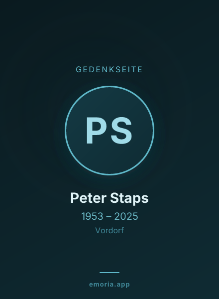 Gedenkportrait von Peter Staps