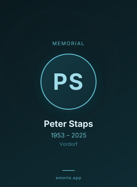 Memorial portrait of Peter Staps