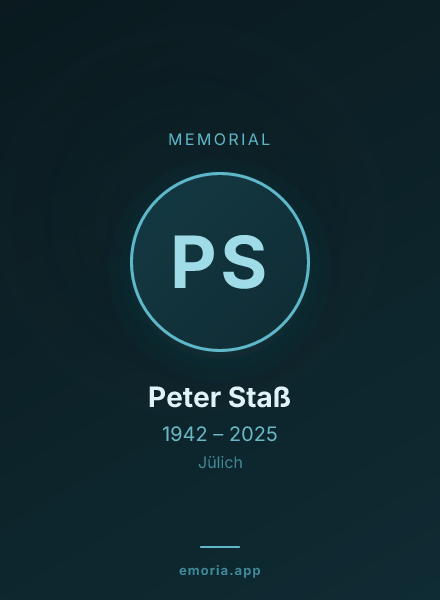 Memorial portrait of Peter Staß