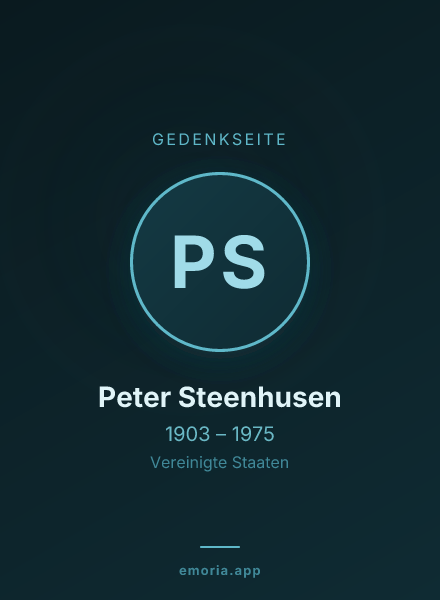 Gedenkportrait von Peter Steenhusen