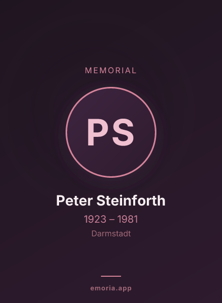 Memorial portrait of Peter Steinforth