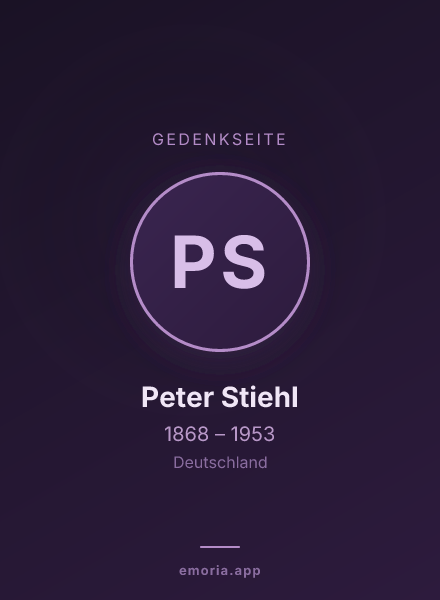 Gedenkportrait von Peter Stiehl