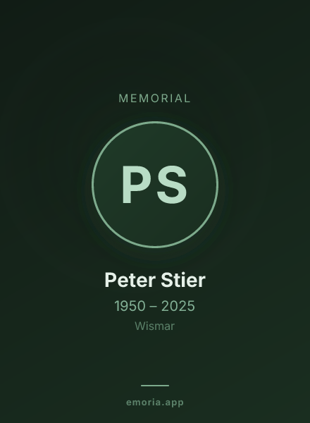 Memorial portrait of Peter Stier