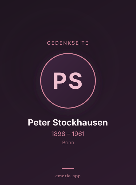 Gedenkportrait von Peter Stockhausen