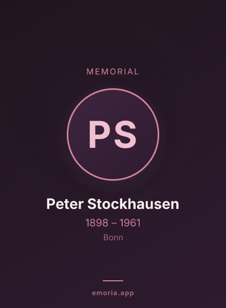 Memorial portrait of Peter Stockhausen