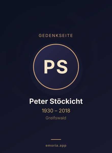 Gedenkportrait von Peter Stöckicht