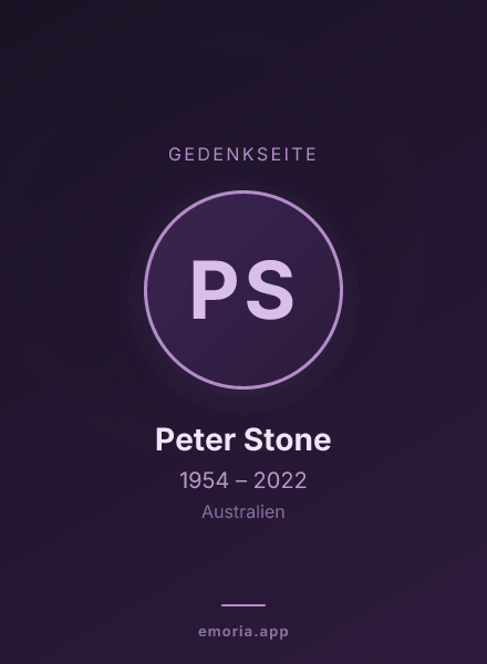 Gedenkportrait von Peter Stone