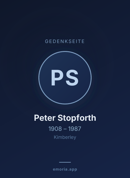 Gedenkportrait von Peter Stopforth