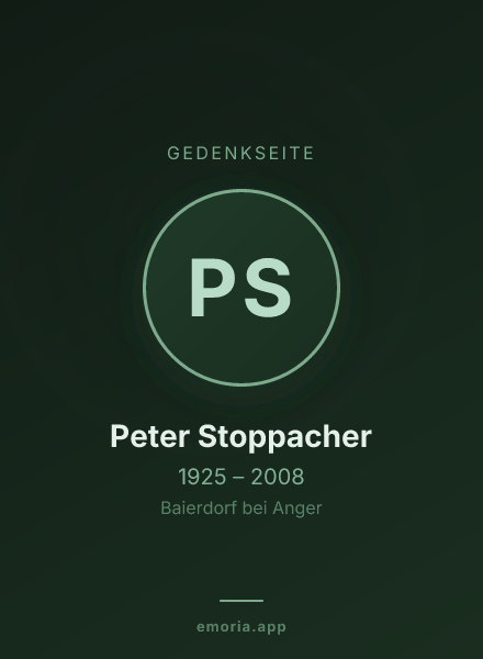 Gedenkportrait von Peter Stoppacher