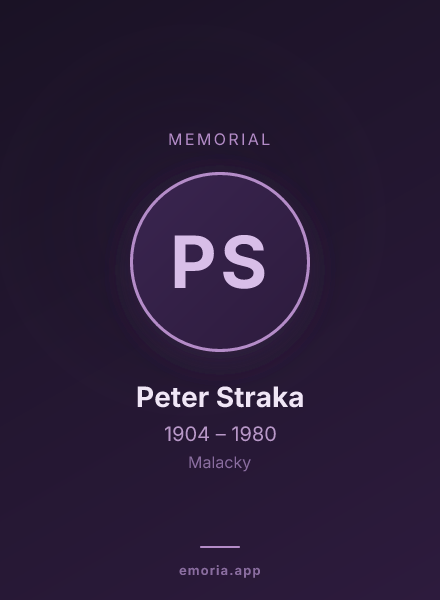 Memorial portrait of Peter Straka