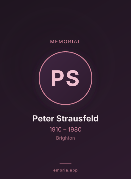 Memorial portrait of Peter Strausfeld