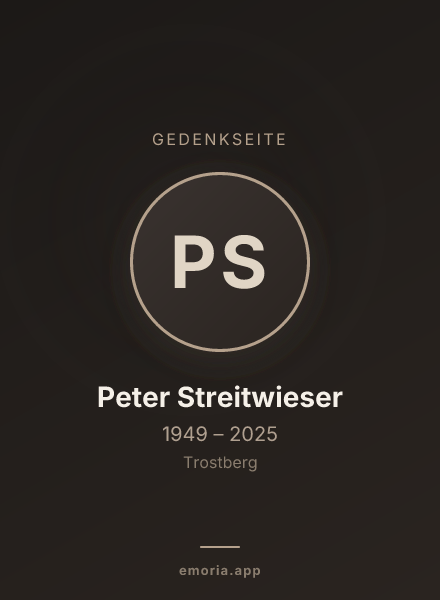 Gedenkportrait von Peter Streitwieser