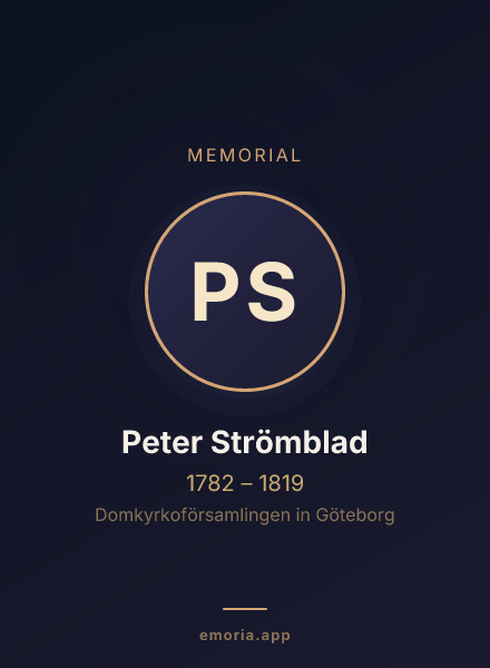 Memorial portrait of Peter Strömblad