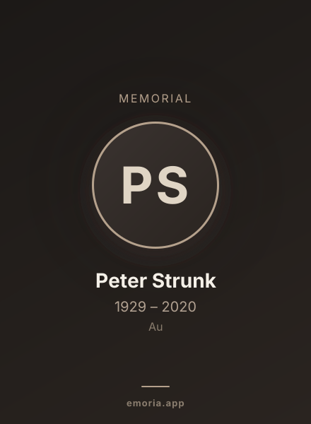 Memorial portrait of Peter Strunk