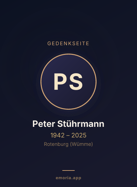 Gedenkportrait von Peter Stührmann