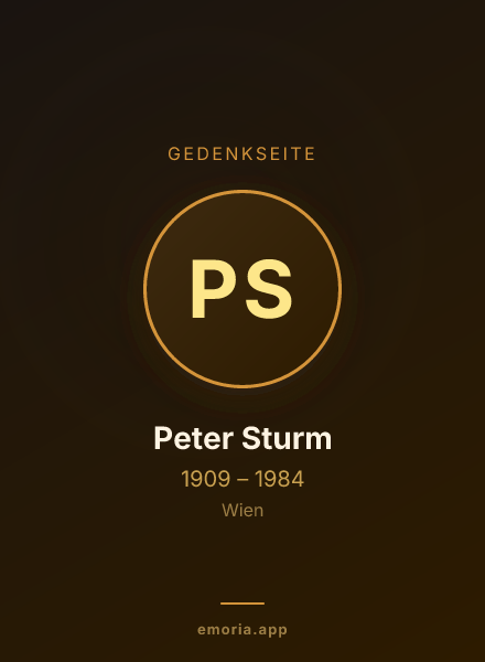 Gedenkportrait von Peter Sturm