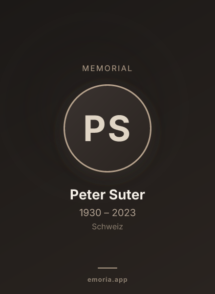 Memorial portrait of Peter Suter