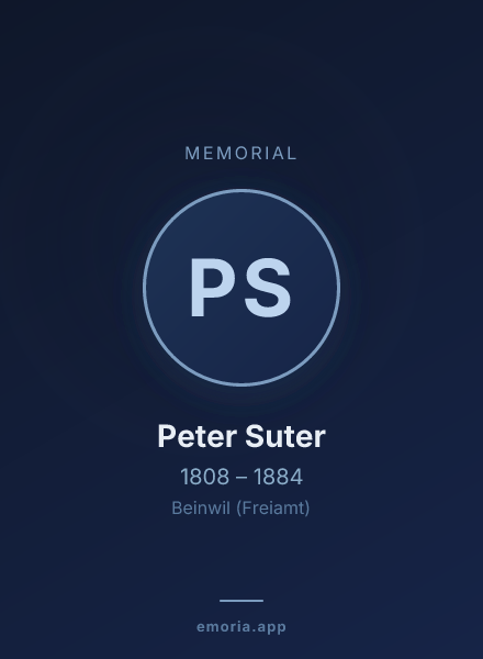 Memorial portrait of Peter Suter