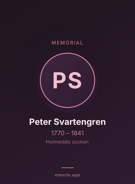 Memorial portrait of Peter Svartengren