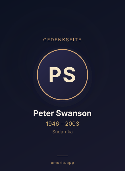 Gedenkportrait von Peter Swanson