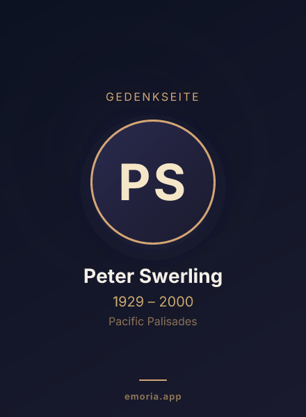 Gedenkportrait von Peter Swerling