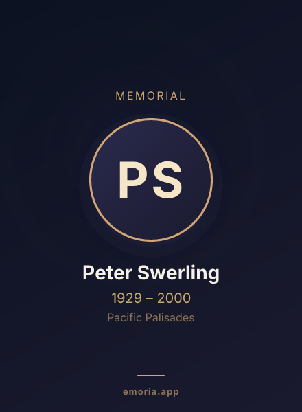 Memorial portrait of Peter Swerling