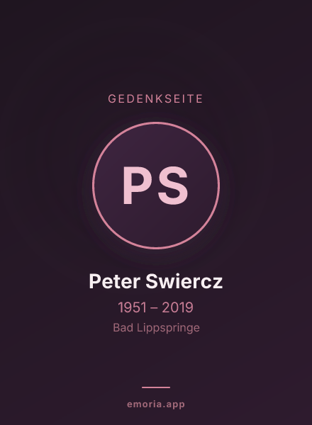 Gedenkportrait von Peter Swiercz