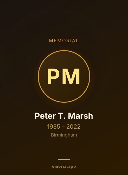 Memorial portrait of Peter T. Marsh