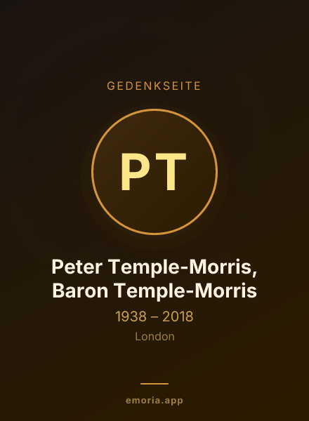 Gedenkportrait von Peter Temple-Morris, Baron Temple-Morris