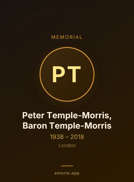 Memorial portrait of Peter Temple-Morris, Baron Temple-Morris
