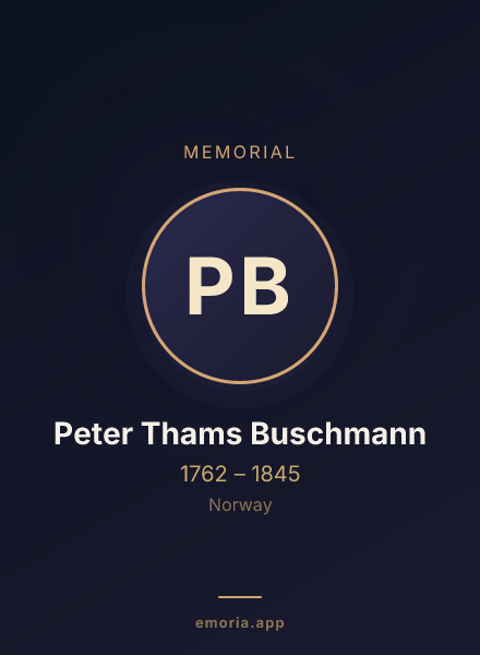 Memorial portrait of Peter Thams Buschmann
