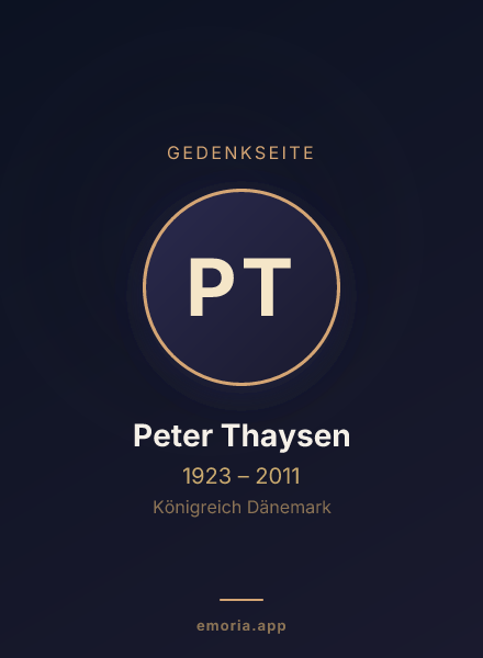 Gedenkportrait von Peter Thaysen