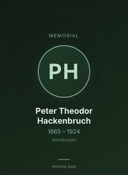 Memorial portrait of Peter Theodor Hackenbruch