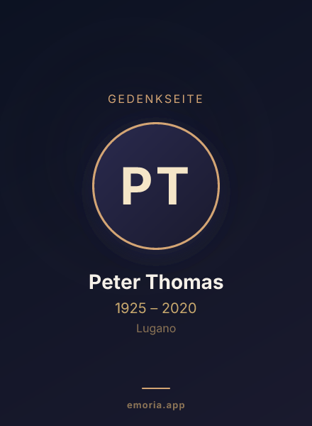 Gedenkportrait von Peter Thomas