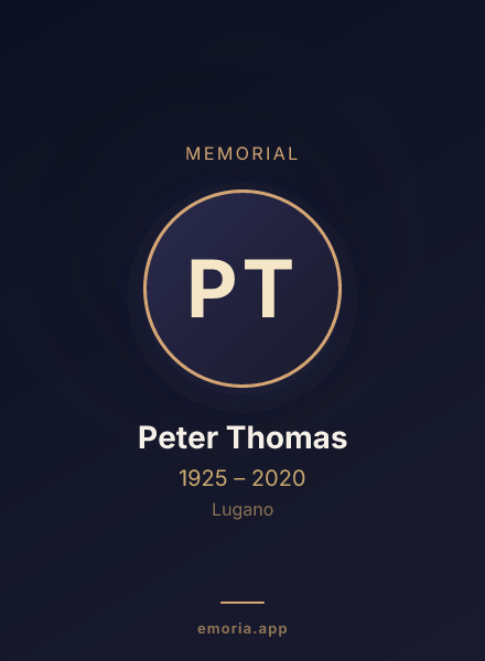 Memorial portrait of Peter Thomas