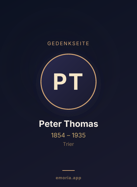 Gedenkportrait von Peter Thomas