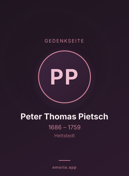 Gedenkportrait von Peter Thomas Pietsch