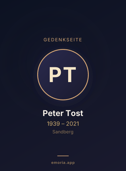 Gedenkportrait von Peter Tost