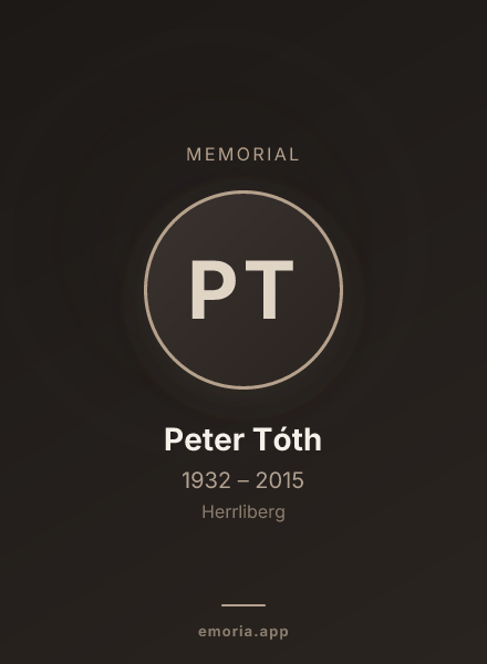 Memorial portrait of Peter Tóth