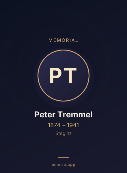 Memorial portrait of Peter Tremmel